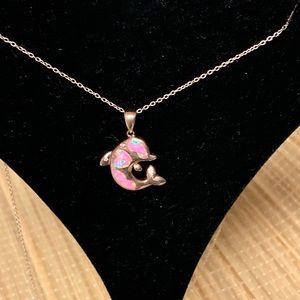 Sterling Silver Opal Inlay Pendant Necklace